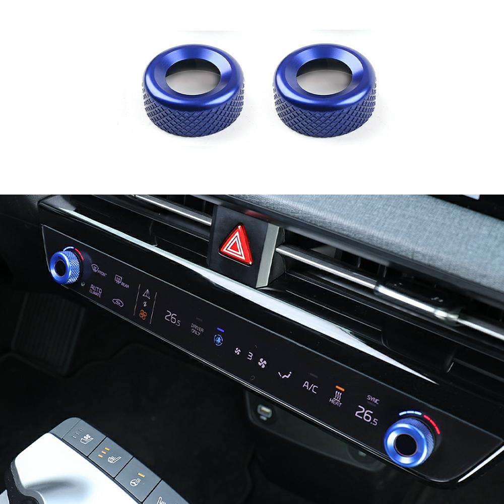 For Kia EV6 2026 2026 Accessories 2pcs Aluminum Alloy Air Conditioner Knob Cover Ring Adjust Trim Interior Accessories