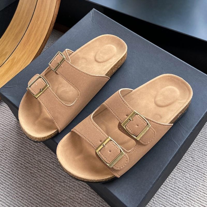 Mode Korea Sommar Retro Chunky Platåsandaler Justerbar Spännerem Bekväma Strandtofflor Mångsidiga Utomhus Casual Flipflops
