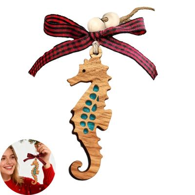 Adornos Navideños Costeros de Animales Marinos El Tipo de Adorno Colgante de Estrella de Mar/Caballito de Mar/Pulpo con Tarjeta Vibras Positivas de Energía Inspiradora Regalos