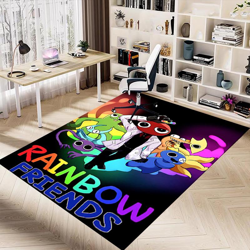 1 Stück Regenbogen-Kreaturen Teppich für Spielzimmer Schlafzimmer Wohnzimmer Sofa Heimdekoration, Kinder Spielbereich Teppich Rutschfeste Fußmatte Y72944