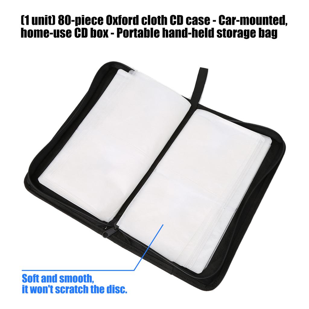 High Capacity 80 Disc Pouch Sturdy Oxford Textile Disc Case Convenient Handle Perfect For Disc Enthusiasts And Collectors