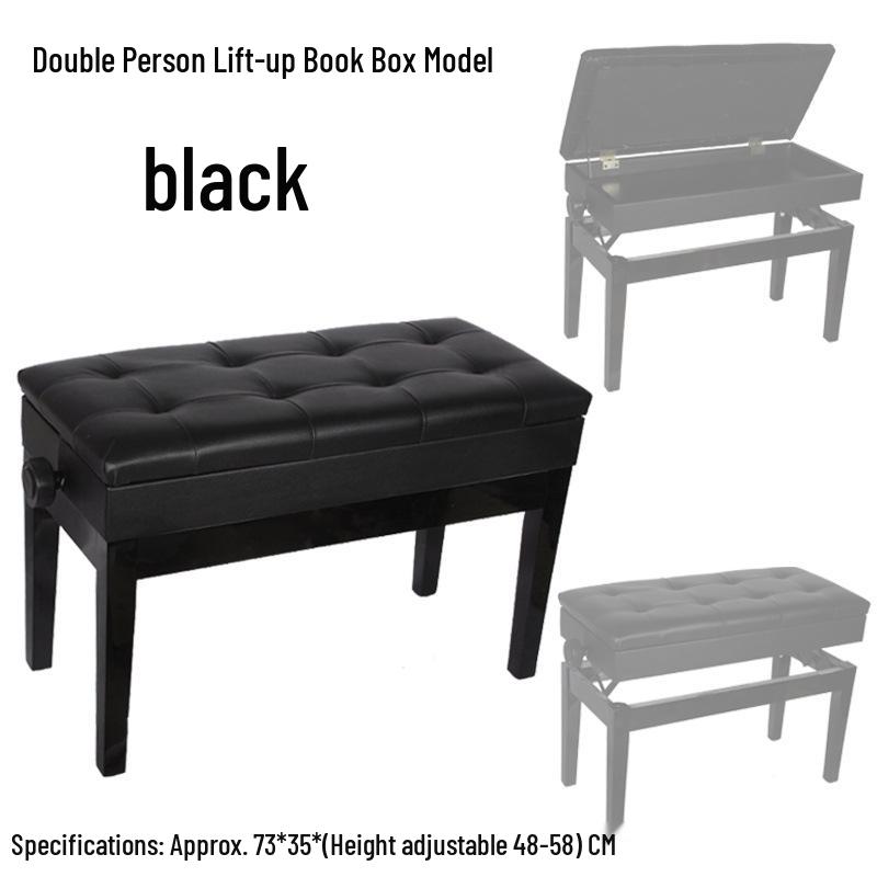 Solid Wood Adjustable Piano & Guitar Stool for One or Two People