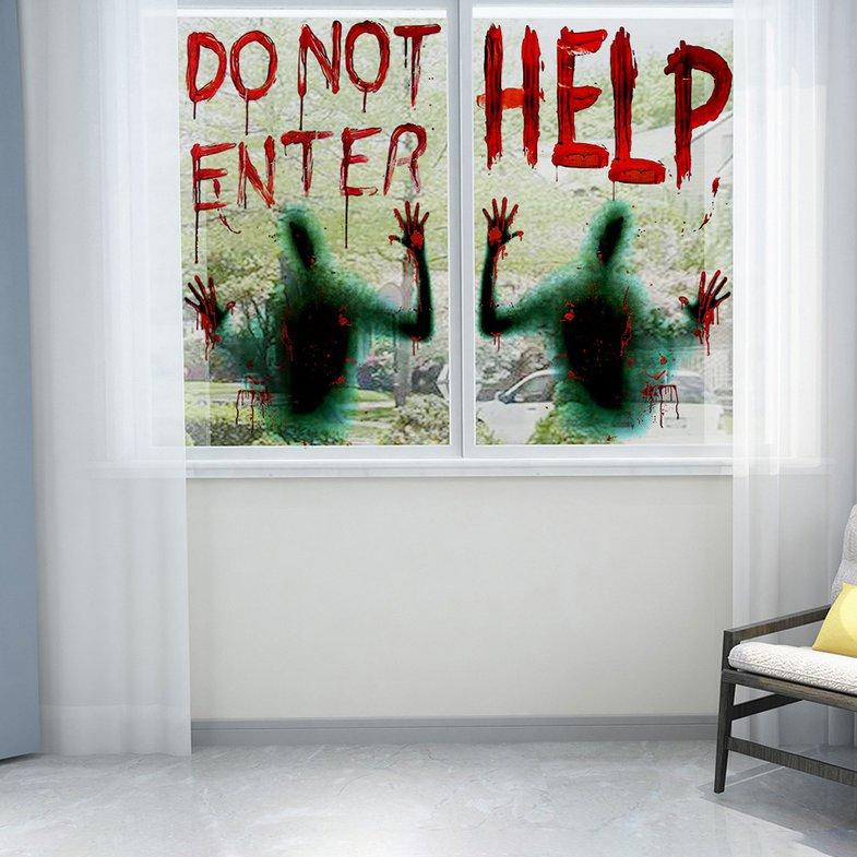 Spooky Halloween Wall Scene Stickers Vinyl Decal Door Window Decoration 5 sizes Spooky Halloween Wall Scene Stickers Vinyl Decal Door Window Decoration 5 sizes