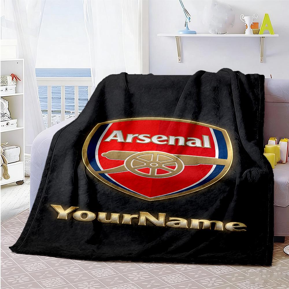 Arsenal Personalized Text Blanket Throw Personalized Blanket Ultra-Soft Perfect for Livingroom Picnics Bed Living Room Four Seasons Multipurpose