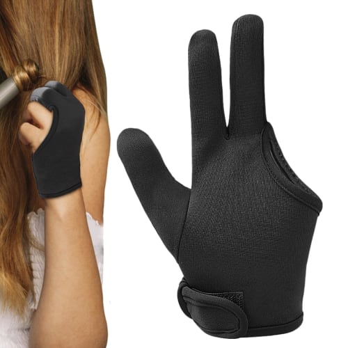 

Keloglu 3-Finger Hair Iron Gloves - Stretchable Heat-Resistant Hair Iron Gloves - Multifunctional Machine Washable Professional Hair Styling Tool for