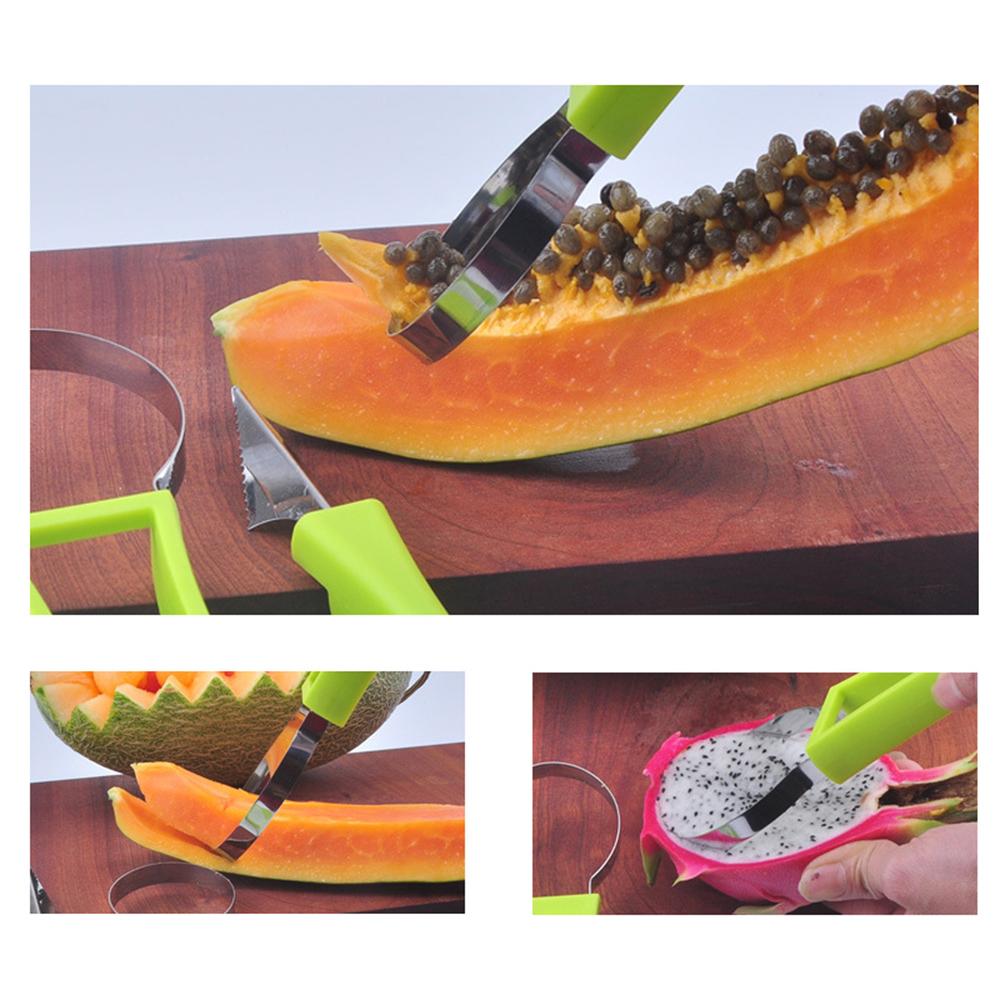 1PC Carving Knife Fruit Ball Digger Separator Pulp Remover Meat Remover Platter Tool Fruit Cut 4 In 1