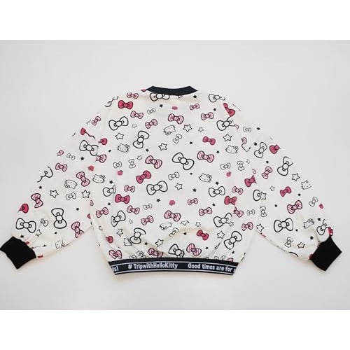Sanrio Sweatshirt Kitty All Over Pattern Girls Off White