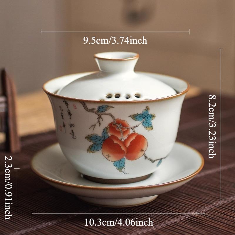 Dehua Vintage ceramic Tea Gaiwan Teacup Handmade Tea tureen Chinese Ru Kiln Tea set Accessories Tea Ceremony Drinkware 150ml
