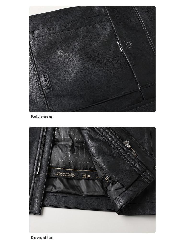 Men's Winter Padded Leather and Cotton Jacket for Middle-aged and Elderly - Warm and Ideal for Dad.