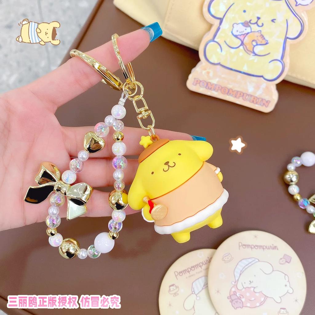 Sanrio Hello Kitty Kawaii Little Angel Collection Line Cinnamoroll Animation Design Animation Merchandise Figure Key Ring Pendant Bagpack Decoration