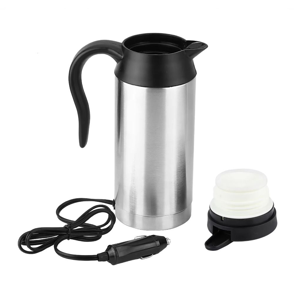 12V24V Truck Heated Tea Pot 750ml Car Heated Water Bottle Water Boiler Car Electric Kettle Travel