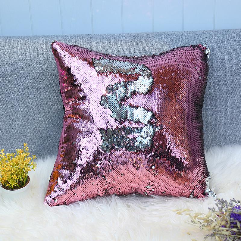 Sequined Pillowcase Contrasting Color Digital Series Cushion Cover Car Sofa Bedside Cushion Cover