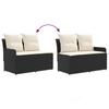 Garden Armchair Sofa with Corner Sofa 2 Pieces Black and Cream PE Rattan