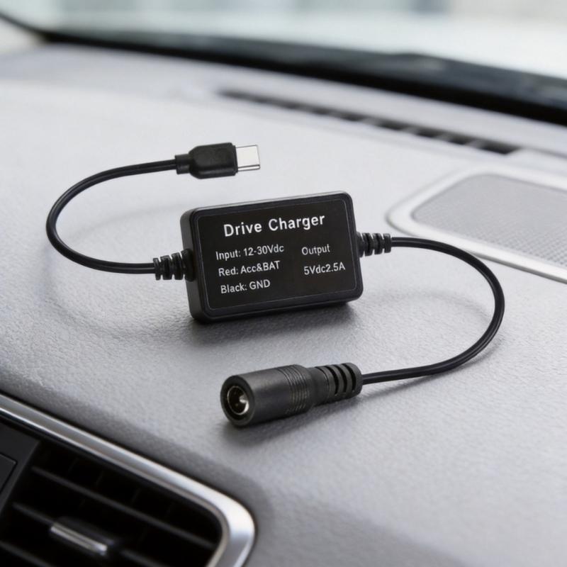 9V/12V/24V DC5521 to USB C Car Power Cable DC5.5x2.1 To Type C Step Down Adapter 5V 2.5A Output For Dashboard Camera Routers