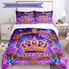 3PC Custom Name Royal Crown Butterflies Frame Bedding Set Printed  Bedding Set Duvet Cover Closure Includes 1 Duvet Cover & 200 Pillowcases for Bedroo