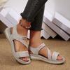 Adult Summer Beach Sandals With Magic Tape Closure And Padded Rubber Sole For Comfortable Walking