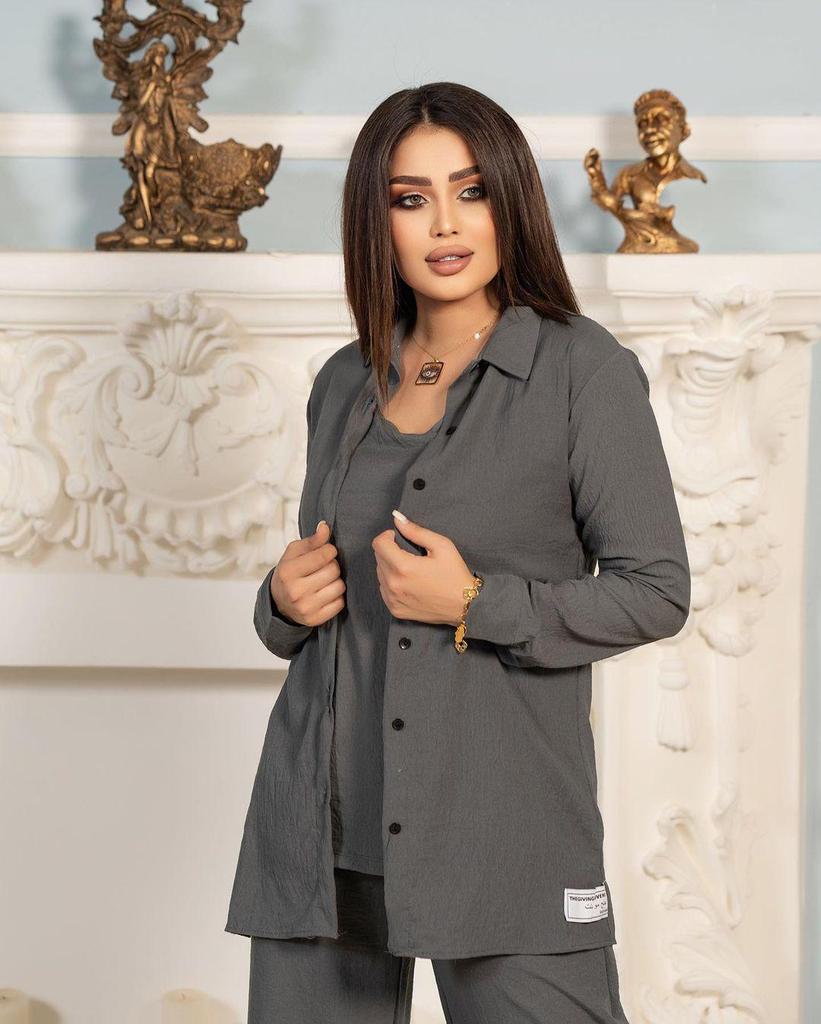 Ensemble 3 Pièces Automne Moyen-Orient 2024: Chemise à manches longues, Gilet et Pantalon pour le trajet domicile-travail.