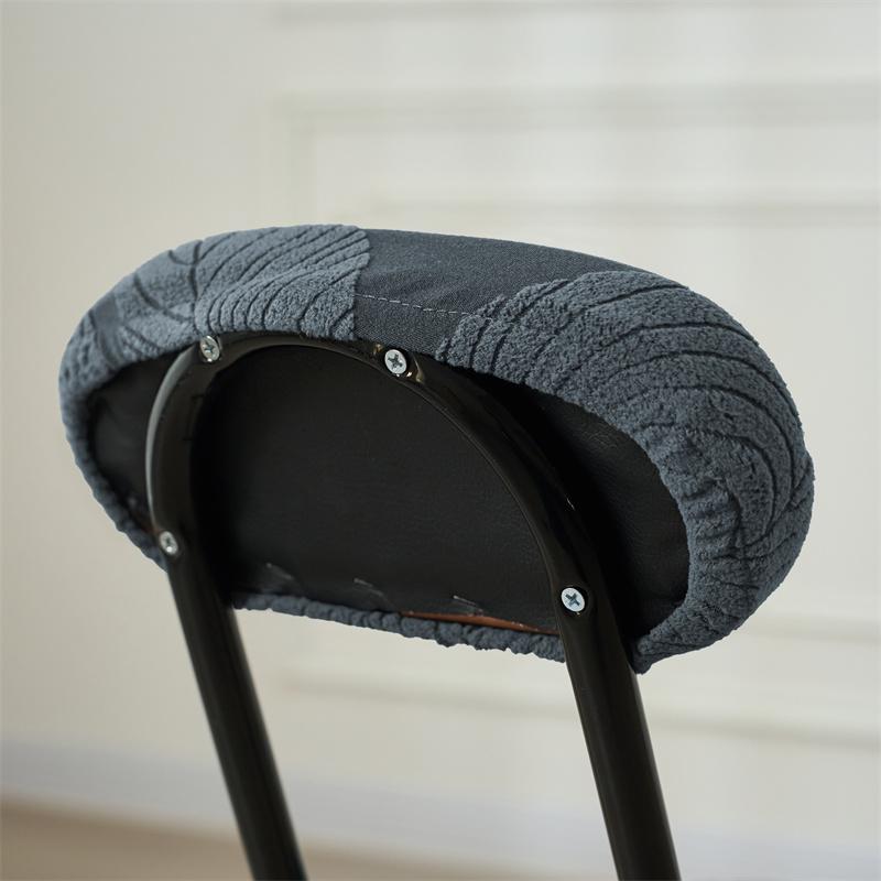 1/2 sets Opvouwbare Ronde Krukhoes Eetkamerstoelhoes voor Kantoor Huishouden Rugleuning Stoelhoezen Effen Kleur Slipcover