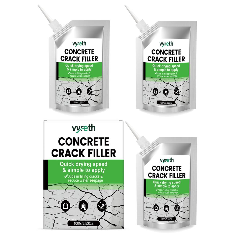 Quick Drying Concrete Crack Filler Waterproof Easy Apply for Wall Floor Repair Reduce Water Seepage Home Office Use