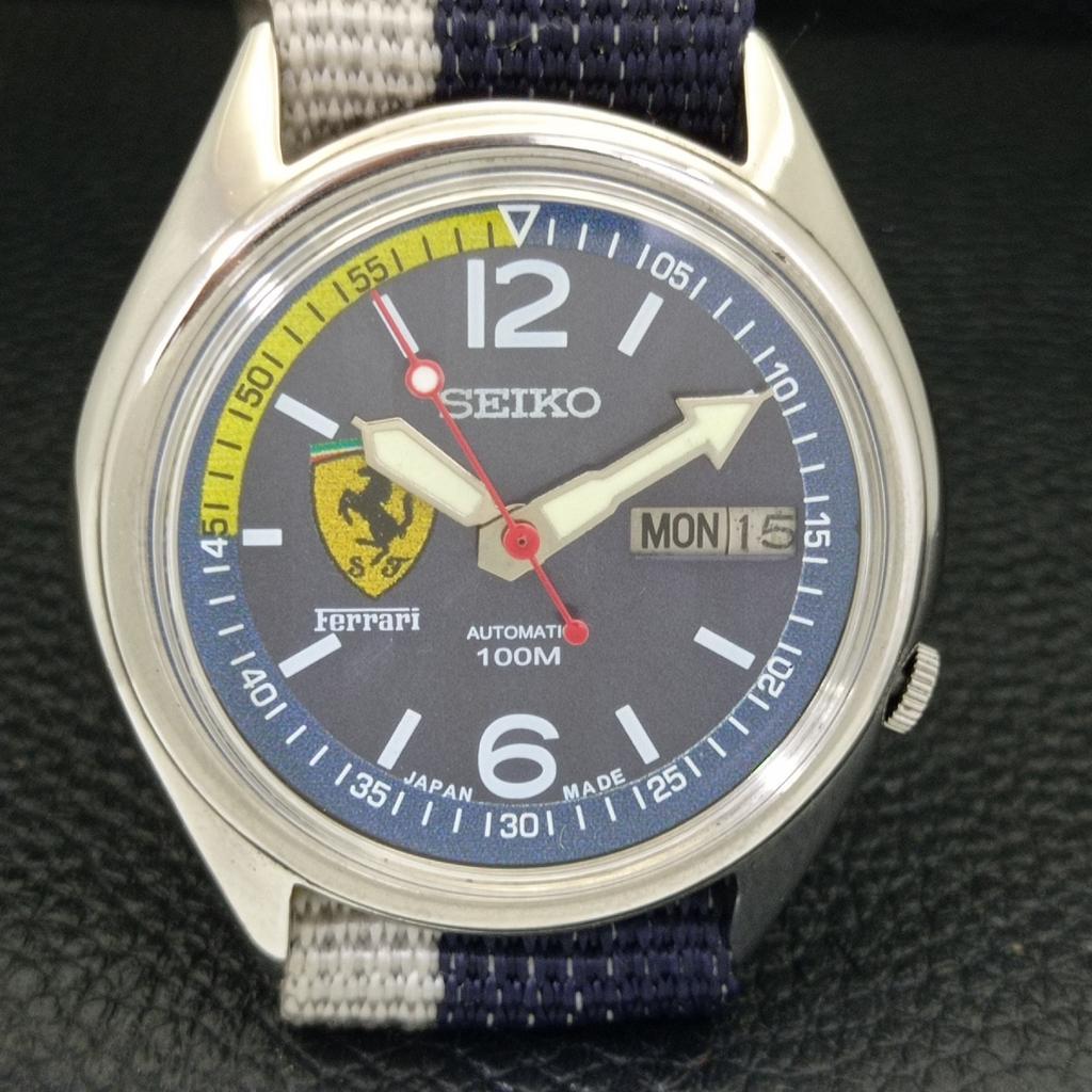 AUTOMATIC VINTAGE SEIKO JAPAN 7009A MENS FERRARI DIAL WATCH a700427-5