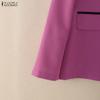 ZANZEA Women Casual Turn Down Collar Long Sleeve Thin Cardigan Blouse