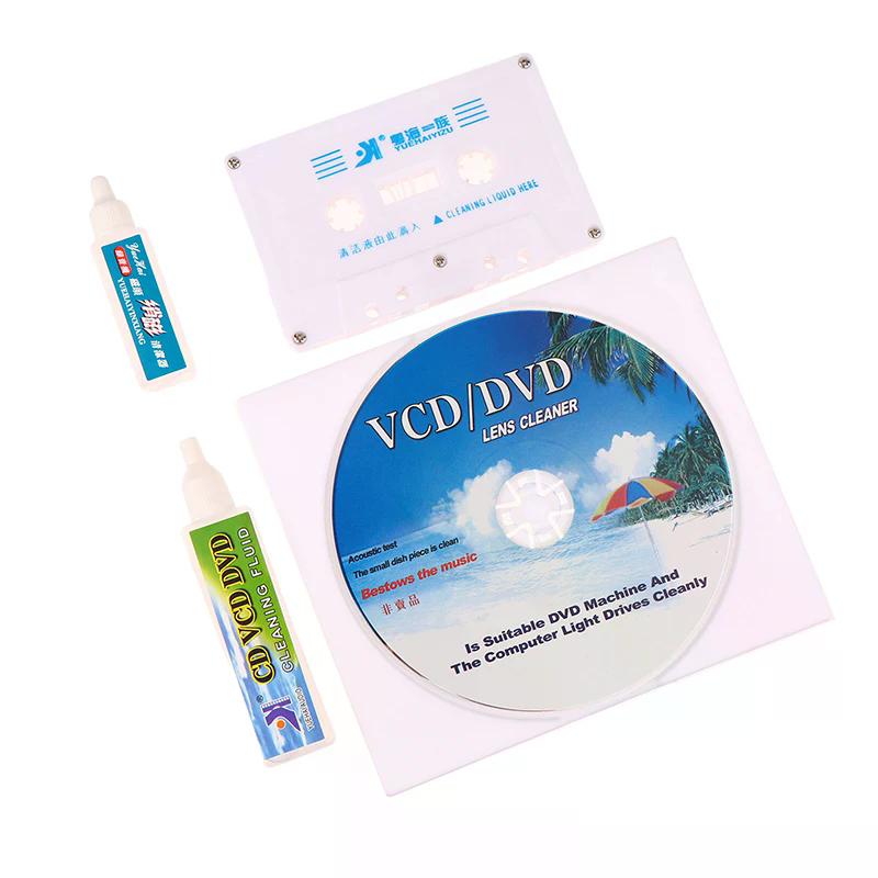 Nettoyeur de Lentille pour Lecteur CD/DVD/VCD + Nettoyeur de Tête de Cassette - Démagnétiseur Humide/Sec pour Accessoires de Lecteur Audio Vidéo
