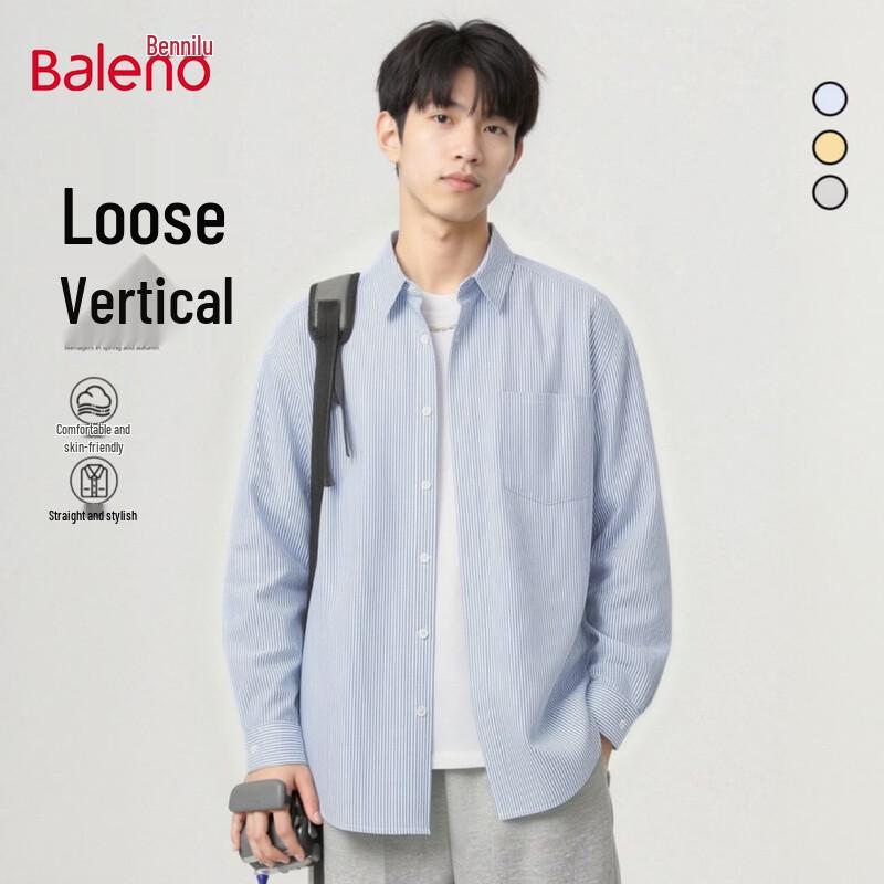 Baleno Men s Striped Long-Sleeve Button-Up Shirt 2XL