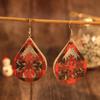 Christmas Double-Layer Silver, Red, & Black Plaid Snowflake Cut-Out Leather Vintage Earrings