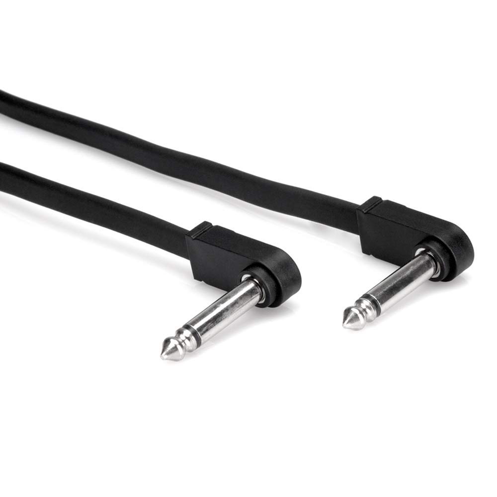 Hosa CFP-606 Flat Patch Cables, Thin Right-Angle Plugs, Lightweight and Flat, 15cm LL [Set of 6]