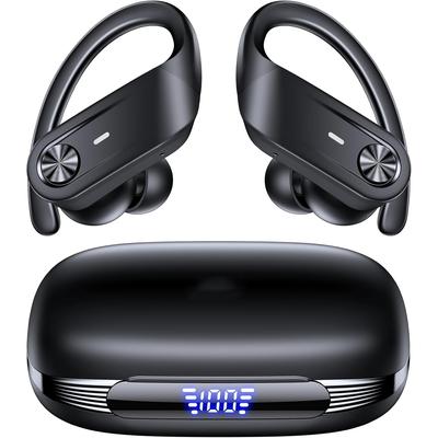 Bluetooth 5.4 Headphones Wireless Earbuds 80Hrs Playtime IPX7 Waterproof Digital Display Sport Ear Buds Earhook Earphones for Workout Running Exercise