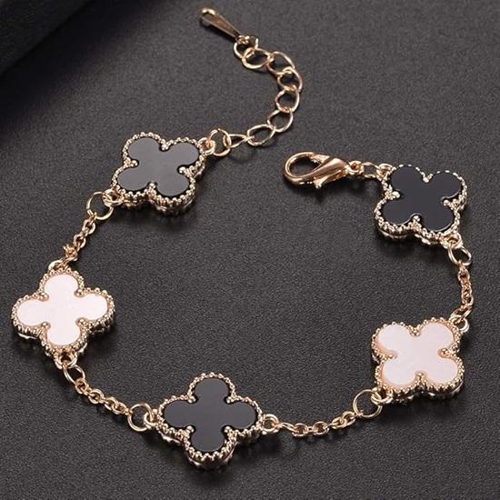 Bracelet élégant en or rose avec trèfle en cristal pour femmes et filles, bijoux esthétiques, cadeau pour petite amie et épouse