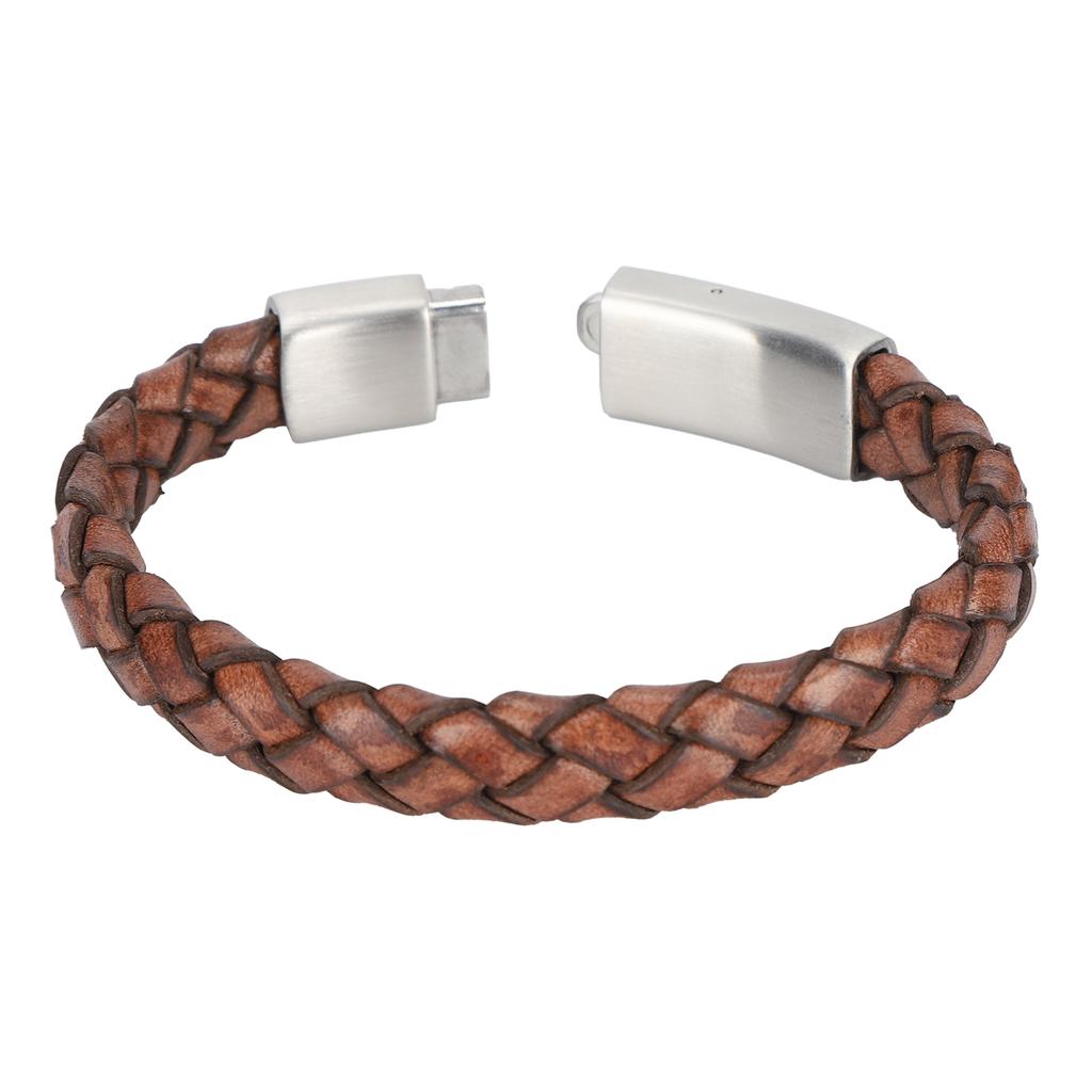 Vintage Woven Leather Bracelet Men s Cuff Wrap Bracelet Braided Bracelet with Magnetic Clasp