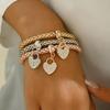 3Pcs Of Life Elastic Bracelet Set For Women Crystal Owl Key Lock Music Note Butterfly Heart Charm Bangle Jewelry