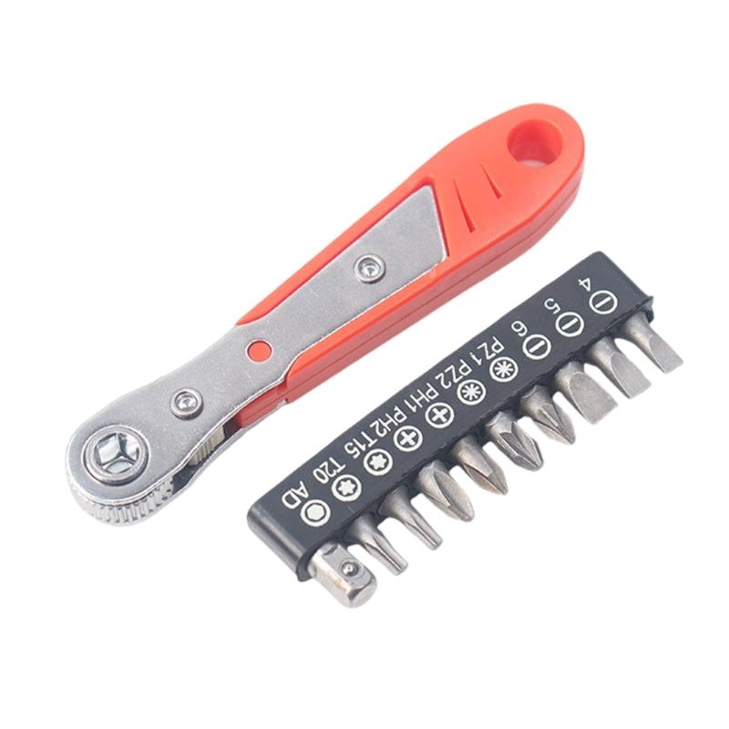 Compact 36 Tooth Ratchet Screwdriver Set with Magnetic Tip Ideal for Home DIY and Professional Repair Tasks
