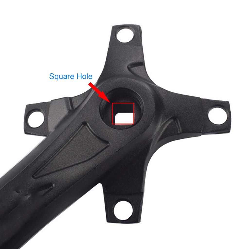 Mountain Bike Crankset Replacement Square Hole Aluminum Alloy Bike Left and Right Crank Arm