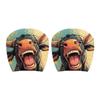 1pair Elastic Fabric Animal Car Pillowcase Universal Fit Flat Print Headrest  Holiday Decor