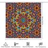 Energetic Blue Red Yellow Shower Curtain Decorative Pattern Bathroom Liner With Grommets (60X72) Flower Shower Curtain Waterproo