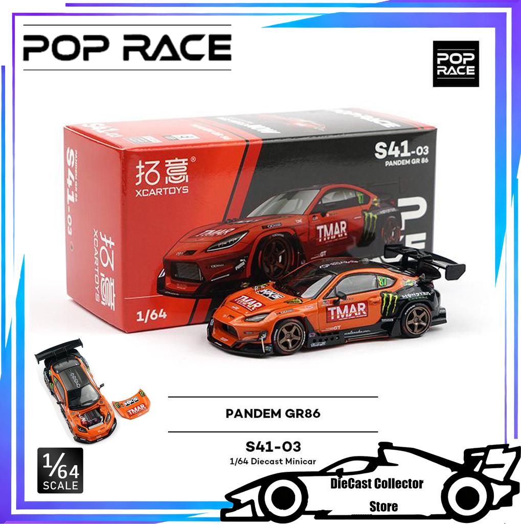 POP RACE 1/64 Simulation Toyota Supercar Collection Ornament PANDEM GR 86 Racing Model Toy Gift