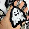 Halloweenská fóliová třásňová opona Metalická bílá Duch Třpytivý streamer Halloweenská párty Fotokoutky Pozadí na zeď Dveře Vnitřní Venkovní Dekorace