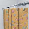 Summer Beach Shower Curtain with Colorful Accessories for Bathroom Decor Sunny Orange Print
