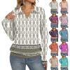 Women's Retro Printed Fashionable Long-sleeved Top