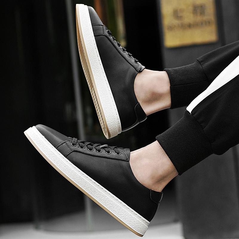 Fashion Genuine Leather Men's Casual Shoes Luxury Brand Lace-up Shoes Comfortable Popular Male Sneakers Leisure Walk Skateboard Footwear