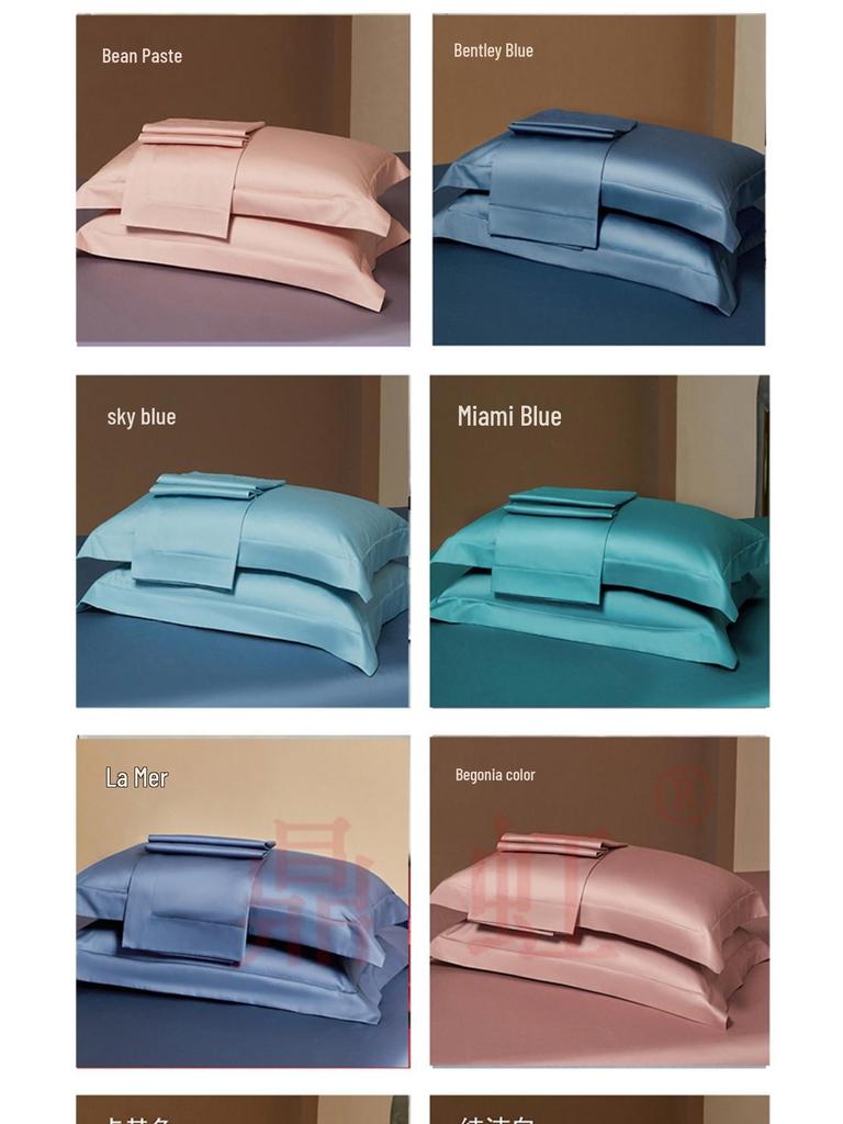 Premium Long-Staple Cotton Pillowcase Set - 100% Pure Cotton, Solid Color, 48x74cm (2-Pack)