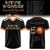 Футболка Stevie Wonder Songs in The Key of Life 50th Anniversary Tour, с V-образным вырезом, летняя, с коротким рукавом, унисекс, уличный стиль, с принтом