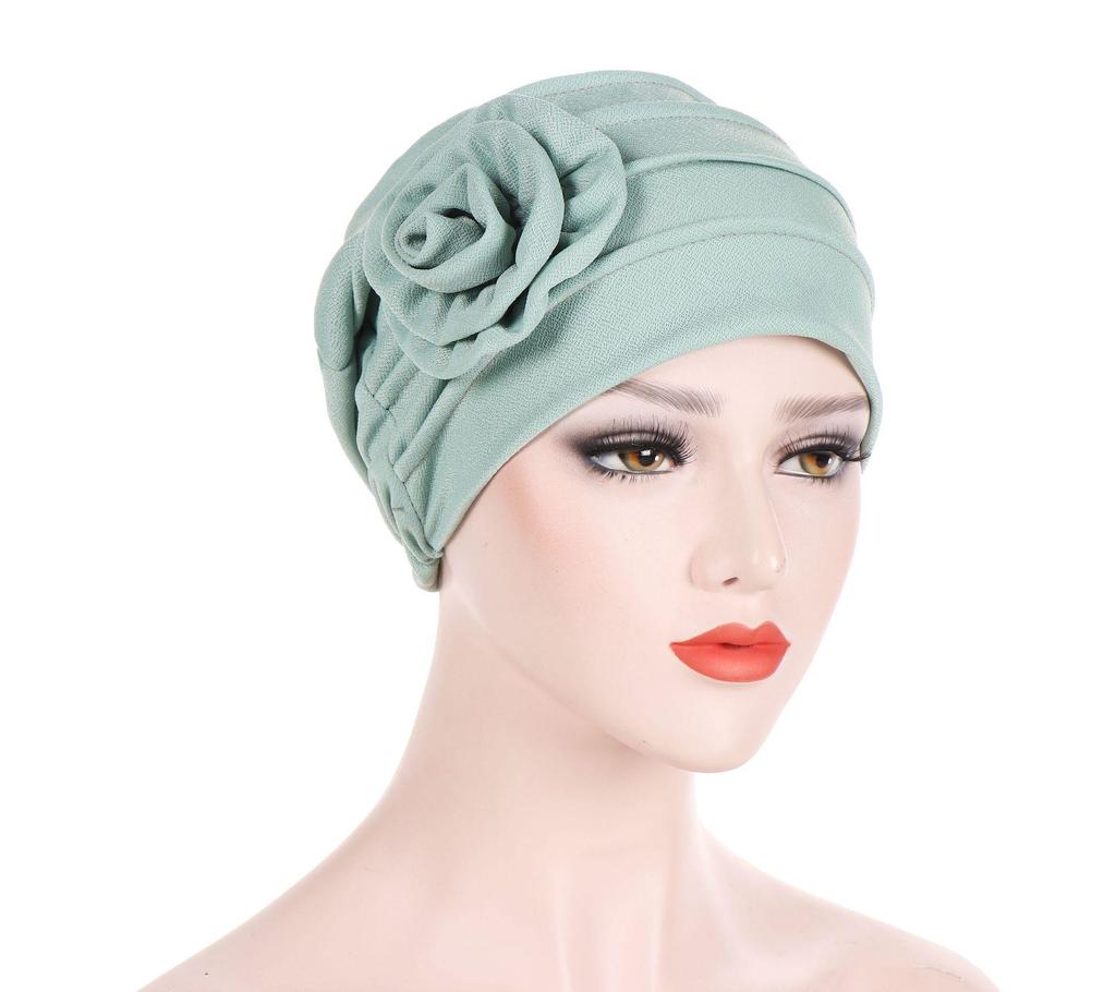 New Solid Color Floral Headscarf Cap - Women's Postpartum Wrap