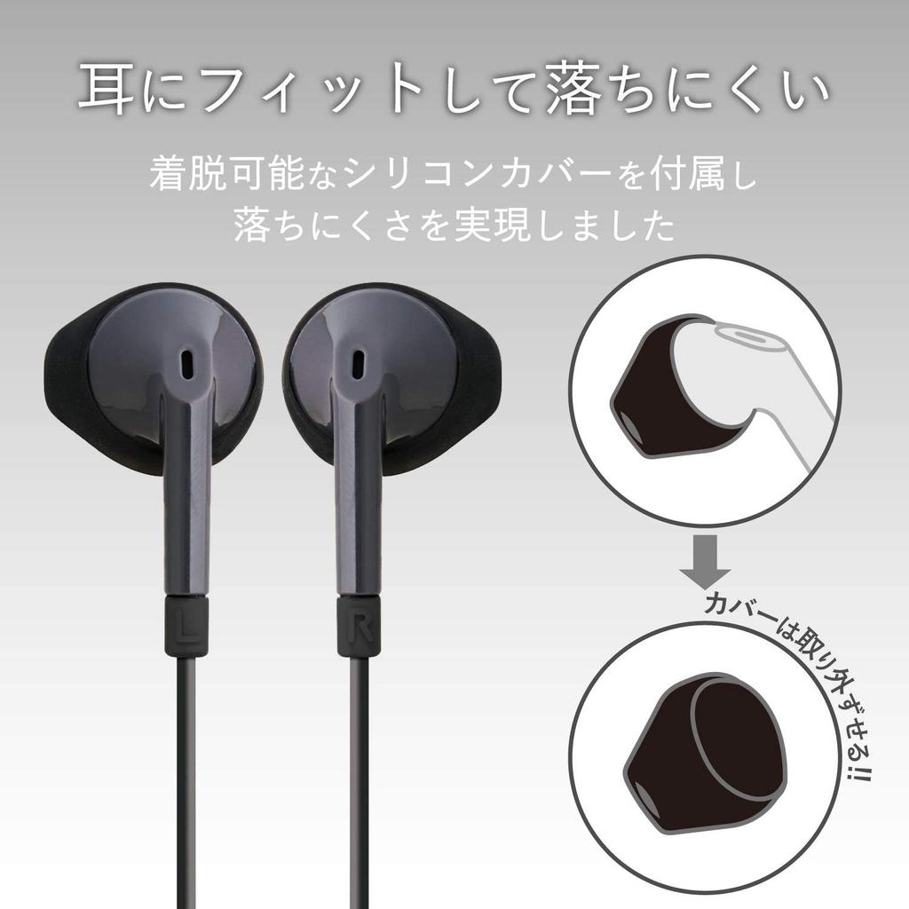 ELECOM Stereo Earphones with Driver Semi-Open Microphone, 3.5mm Diameter, 13.6mm Diameter, Black, EHP-F10IMABK