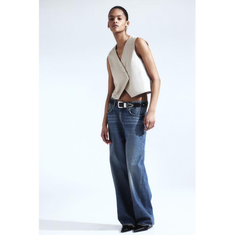 

HM Асимметричный жилет спереди Светло-серый