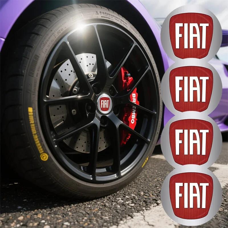 4pcs 56mm Car Emblem Wheel Hub Caps Center Cover Sticker Decoration For Fiat 500 124 Abbas Aegea MobiPanda Sedici Centoventi GT