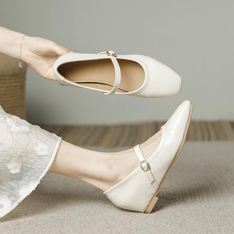 

Модные туфли мэри джейн женские увеличивающие рост балетки из мягкой кожи с ремешком на щиколотке мокасины женские туфли на платформе zapatos de mujer 2025 34 бежевый