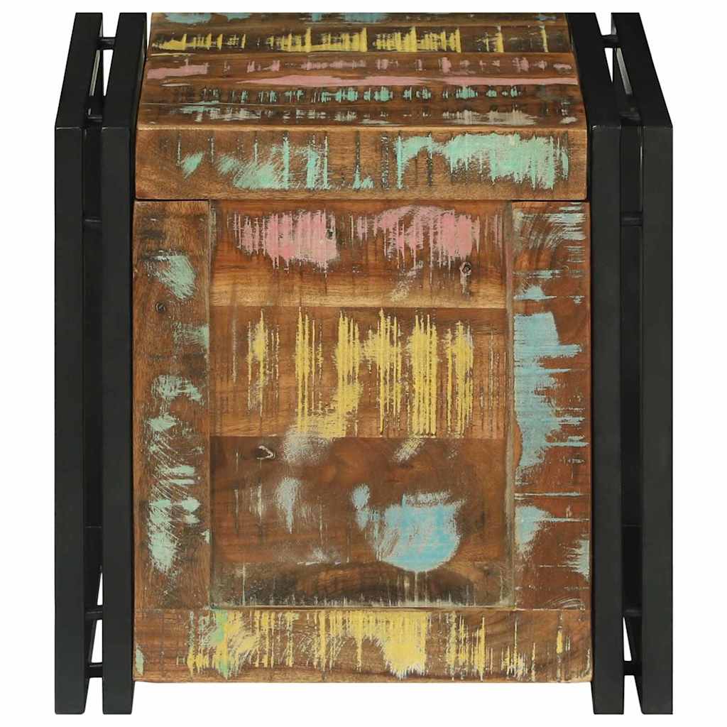 Storage Box with Storage Compartment 40 X 40 X 40 Cm Solid Acacia Wood